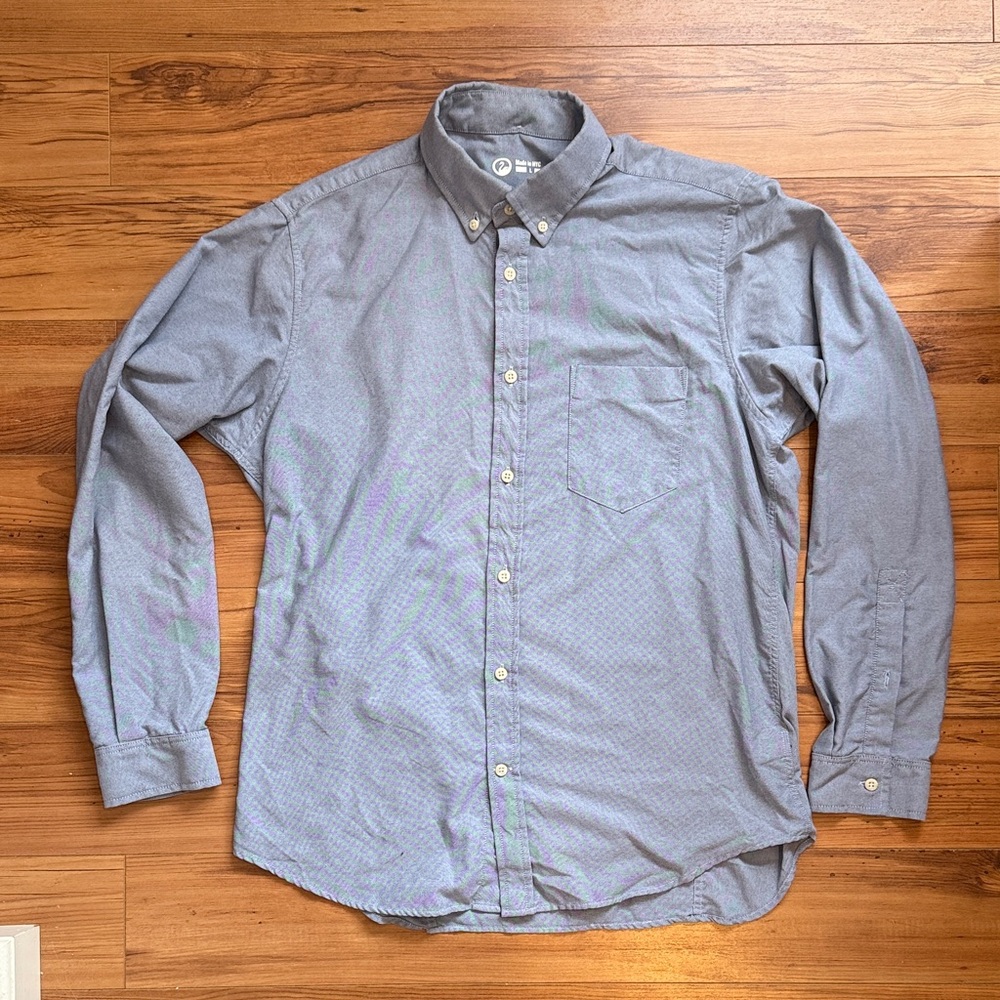 Outlier NYC Light Blue Casual Button-Down Shirt Size L long sleeve